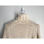 J.Crew  100% Wool Aran Style Cable Knit Fisherman Hand Knit Turtleneck Sweater M Photo 5