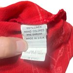 Vintage Heaven 100% Linen Maxi Dress Red Floral Hawaiian Sleeveless Women Medium Photo 5