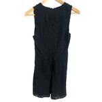 Theory  Miriam Deep V-Neck Black Sleeveless Dress 2 LBD Textured Floral Shift Photo 4