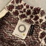 Akemi + Kin  Anthropologie Size S Burgundy Silver Knit Mock Neck Leopard Top Photo 9