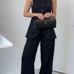 Anthropologie  Maeve Mod Linen-Blend Square Neck Longline Vest Top | Black | M Photo 1