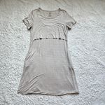 Kindred Bravely Eleanora Bamboo Maternity Nursing Dress M Oatmeal Stripe Beige White Size M Photo 4