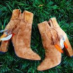 Aquazzura Coachella feathered black suede flat ankle boots size IT 35 US 5 Photo 13