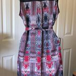 Silky airy flowy button up down shirt colorful multicolor print pattern dress (Size S) Photo 2