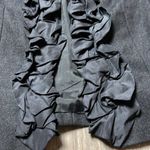 J.Crew Black Wool Ruffle Top/Blazer Size 4 Photo 3