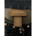 Chico's Denim snap up Jacket Faux Rhinestones and Pearls Size 0/ small 4 Photo 3