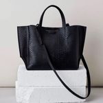 Ampersand As Apostrophe Leather Half Tote – Black Python (NWT) Photo 0