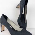 Matt Bernson Python Snake Embossed Pointy Toe Heels Pump Black charcoal 9.5 Photo 5