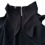 Kate Spade Cold Shoulder Crepe Dress W/ Keyhole Pearl Accent & Ruffled Sleeve Photo 4