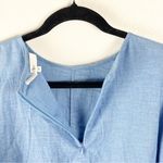 Tibi Blue Dolman Tie Cuff Sleeves Back Zipper Closure High Low Hem Top Medium Photo 4