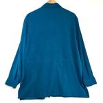 Y2K R&K Originals Plus 14 Buttoned Teal Long Sleeve Top Faux Suede Retro Funky Blue Photo 4