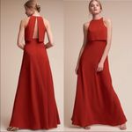 Jill Stuart Jill  Iva Crepe Maxi Dress Sleeveless Split Back Burnt Orange Size 14 Photo 1