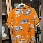 Katie Kime pajamas houston toile print button down top shirt shorty Texas astros Orange Size M Photo 3