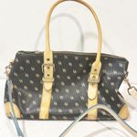 Dooney & Bourke Signature Satchel Black Tan Leather Purse 2000s VINTAGE Photo 8