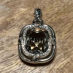 David Yurman Sterling Silver Diamond Prasiolite Labyrinth Enhancer Pendant Photo 1