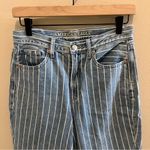American Eagle  Outfitters Mom Jean Railroad Striped High Rise Ankle Cotton 4 Photo 1