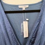 Baltic Born  Blue Satin Jenna Long Sleeve Wrap Maxi Dress L Photo 2