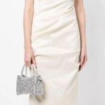 RACHEL‎ GILBERT Kalina Ruched Ruffle Sleeve Midi Dress White Photo 0
