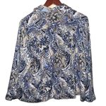 CJ Banks blue and tan paisley print button front jacket size 1X Photo 2