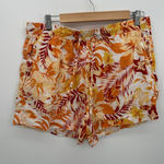 C&C California  Womens Orange Tropical Linen Shorts Size L Beach Vaca Summer Photo 0