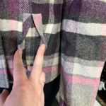 CAbi Womens Wool Blend Jacket Coat Double Breasted Plaid Purple Gray Size 4 Photo 7