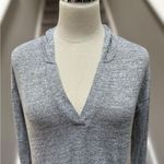 Banana Republic NEW V-Neck Long Sleeve Heathered Grey Tunic Hoodie Women’s XS Photo 2