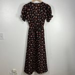 Outerknown  Black‎ Floral Maxi Dress Puff Sleeve Sustainable  Button Front XS Photo 2