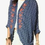 Miss Me  Embroidered Kimono Desert Sky Open Front NWOT Blue/White Boho Festival Photo 0