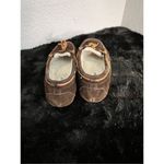 Minnetonka  Brown Suede Moccasins White Fur Lining Womens 9 M Photo 2