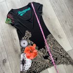 Desigual  ALACANT 40T2478 Short Sleeve T-Shirt Top Low Hem Applique Print Black S Photo 7