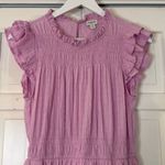 J.Crew purple gauze crinkle flutter sleeve dress small Photo 4