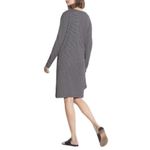 Vince  Striped Side Tie T-Shirt Long Sleeve Midi Dress Black & Cream Size SMALL Photo 2