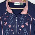 VTG Shenanigans‎ Cardigan Jacket Size L Blue Embroidered Floral Granny Cottage Size L Photo 3