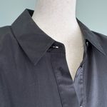 Frame  Strong Shoulder Mini Dress in black stretch silk. sz M cocktail festive Photo 3