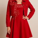 Rare Vintage Christian Llinares Celestial Astrology Dress & Jacket Set Y2K Sz S Red Photo 0