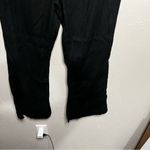NYDJ  Claire Black Linen Blend Trouser Slim Wide Flowy Leg Pants Photo 3