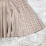 French Connection New  Tan Lace Sleeve Mini‎ Sweater Dress Pleated Holiday Party Photo 10