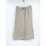 Eileen Fisher Natural Beige 100% Heavy Organic Linen Drawstring Midi Skirt XS Photo 1