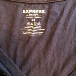 EXPRESS XS Navy Blue Vneck Tee Rose Sequins Photo 2