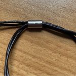 Fossil Vintage Adjustable Brown Leather Bracelet Silver Boho Circle Charm Y2K Photo 6