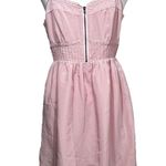 Forever 21  Pink Mini Dress Size M Smocked Waist Front Zip Sleeveless 100% Poly Photo 0