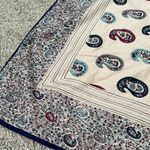 Vintage Cotton Cream and Blue Paisley Bandana Photo 2