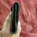 Coach Black Signature Flap Top Trifold IWallet Photo 4