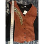 Bob Mackie Waistcoat Vest Wearable Art Peacock Feather Size XL Button Front NEW Photo 4