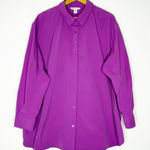 Athleta  Oversized Poplin Top Jazzy Purple Women’s 2X Button Front Shirt Photo 0