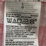 Old Navy White Pink Linen/Cotton Striped Shirt L Photo 6