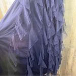 Teeze Me  Size 13 Floral Embroidered Layered Tull Belted Halter Neck Evening Gown Photo 3