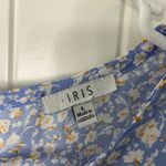 Iris  women’s light purple ruffle sleeve button neck loose relaxed floral‎ blouse Photo 2