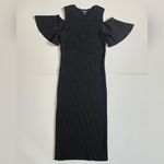 Club Monaco black cold shoulder ribbed dress Size L Photo 1