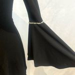 Lulus  long bell sleeve black dress with pearl details size XS Photo 6